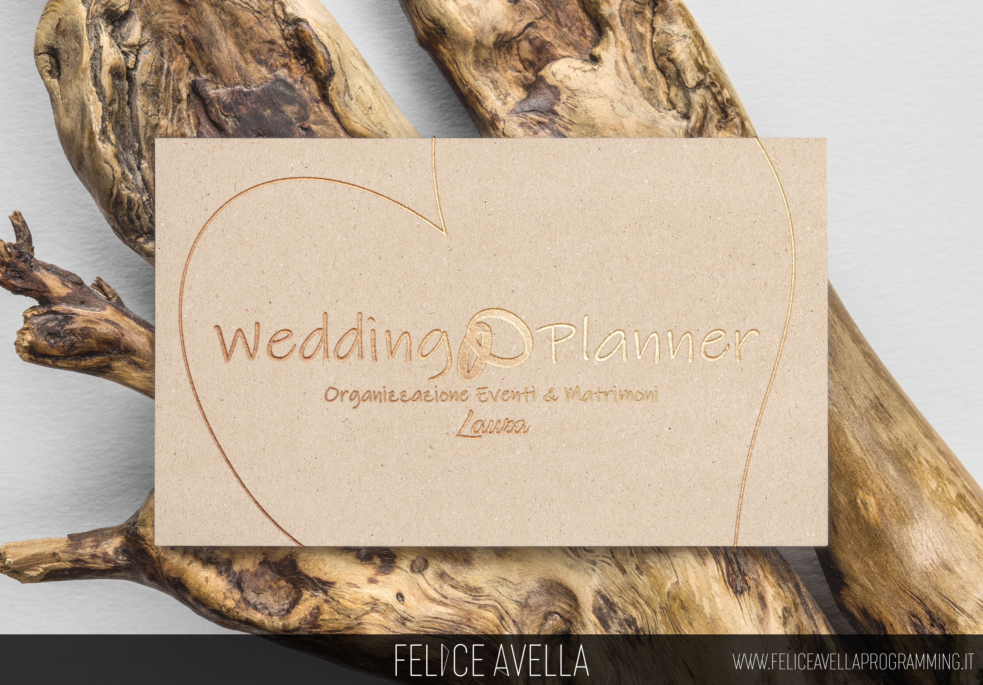 Biglietto da visita gold realizzato per Wedding Planner